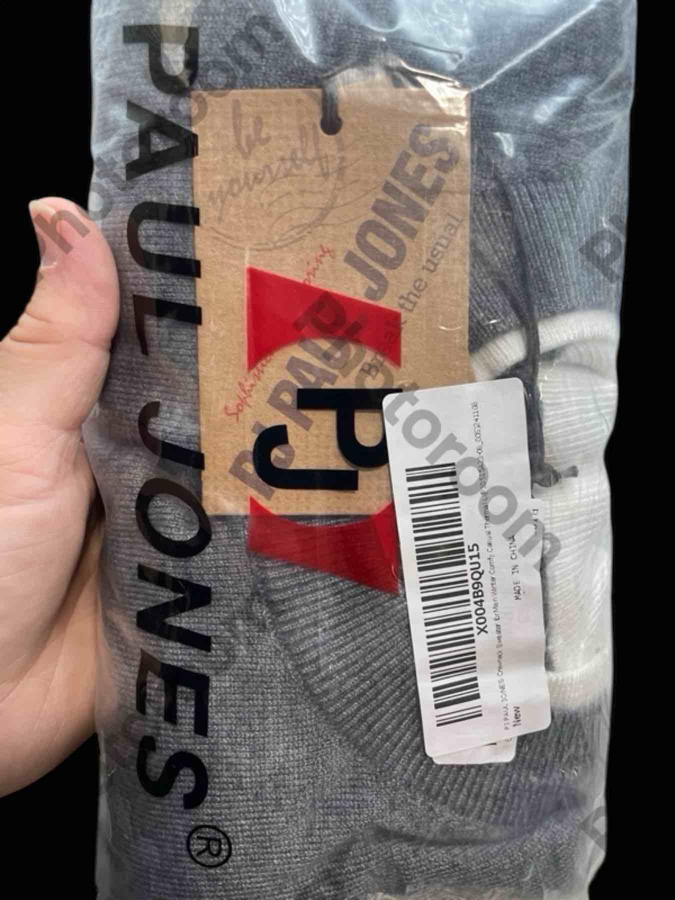 PJ PAUL JONES Crewneck Sweater for Men Winter Comfy Casual Thermal Lightweight Wool Blend Pullovers (Dark Grey, Small)