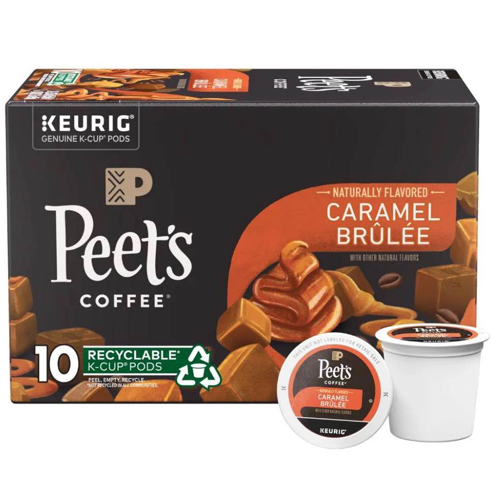 Peet's Coffee Caramel Brulee, Light Roast, Keurig K-Cup Coffee Pods, Box of 10 K-cups