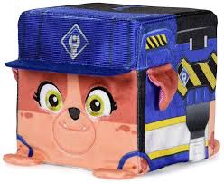 Rubble & Crew WHEELER 4" Cube Blue Stuffed Plush - Nickelodeon Paw Patrol
