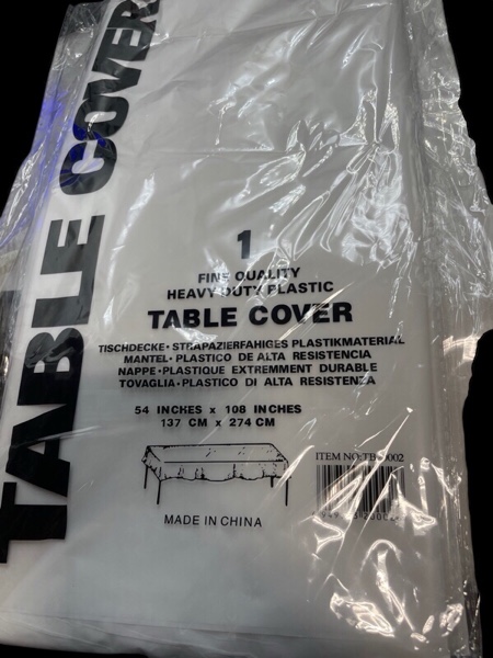 Plastic Table Covers Tablecloths Rectangular Size 108" x 54"