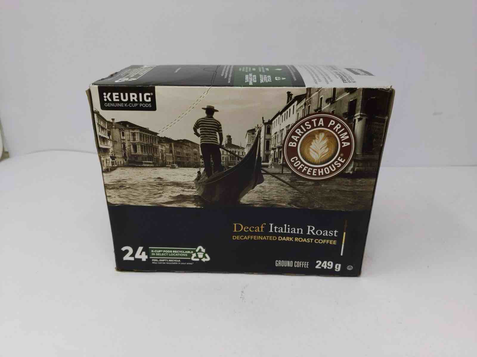 Barista Prima Italian Roast Decaf K-Cup Coffee Pods, 24 Count For Keurig Coffee Makers
