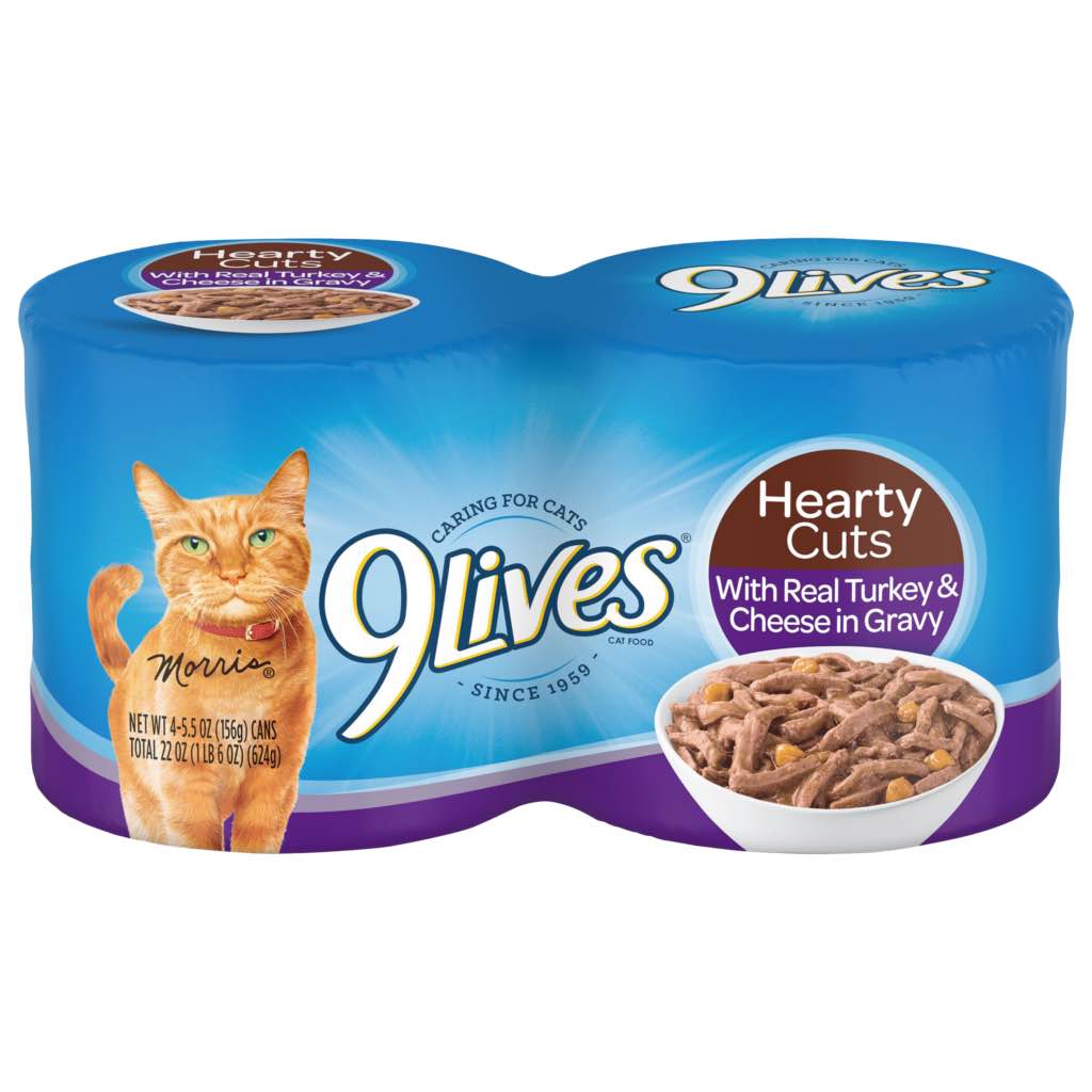 9Lives® Hearty Cuts With Real Turkey & Cheese in Gravy Wet Cat Food