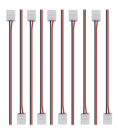 ZHYOHEN 6PCS Solderless Light Bar Cable Double Head Linear Light 8mm with Wire Strip to Strip Solder