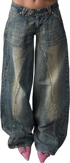 EMMIOL Womens Baggy Barrel Jeans Casual Boyfriend 2025 Trendy Loose High Rise Wide Leg Denim Y2K Pants Blue 4