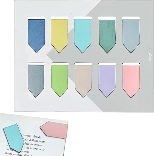 Harphia Magnetic Book Marks, 10pieces for Men Women Book Lovers, Bookmark for School Office Page Remark, Pure Colored Double Side Printed
