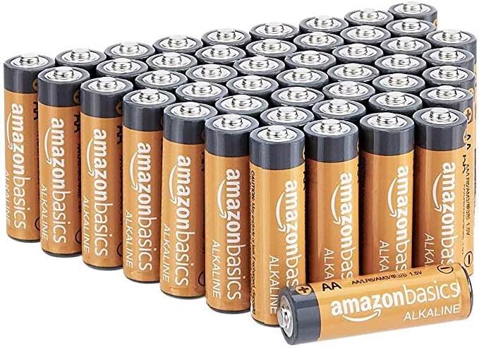 Amazon Basics 48 Pack AA High-Performance Alkaline Batteries, 10-Year Shelflife