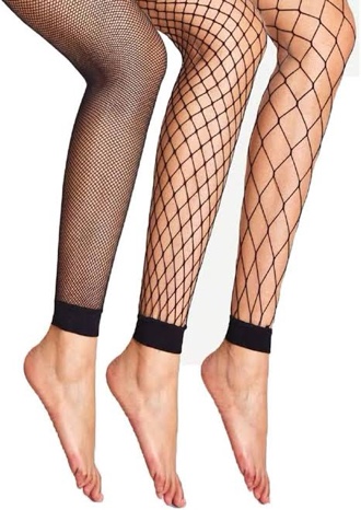 Pareberry Women's 3 Pairs Footless Fishnet Stockings High Waisted Pantyhose Mesh Wide Tights