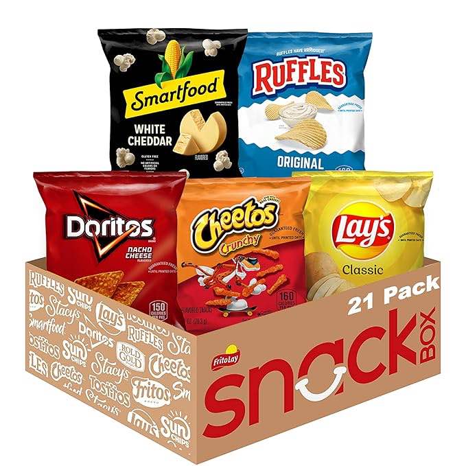 Frito-Lay Classic Mix Variety Pack, Single Serve Snack Bags (Pack of 21) (Best before Jul 29 2025)