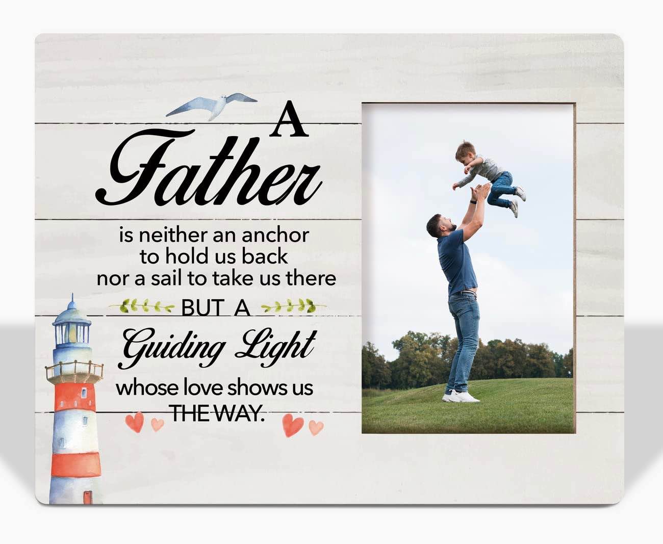 HALUOSI To Dad Gifts Picture Frame, A Guiding Light Whose Love Shows Us the Way, Tabletop Picture Fr