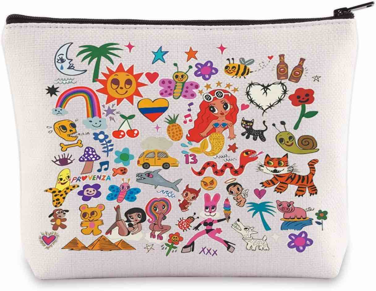 BWWKTOP Sera Song Cosmetic Makeup Bag Latin Singer Fans Gift Music Album Makeup Zipper Pouch Bag Sin