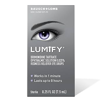 lumify redness reliever eye drops, for whiter & brighter looking eyes, 0.25 fl oz (7.5 ml)