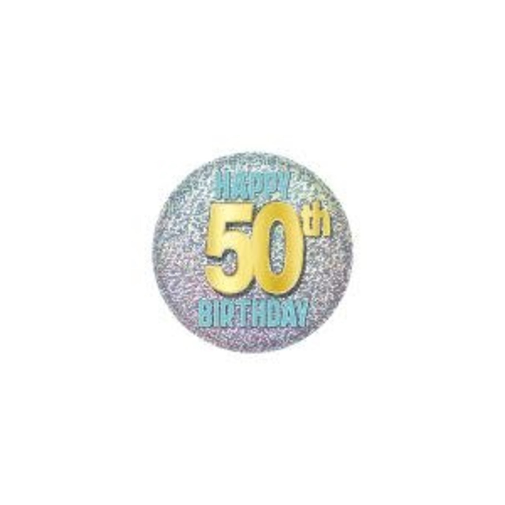 50th Glittering Birthday Button