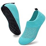 ANLUKE Water Shoes for Womens Mens Barefoot Quick-Dry Aqua Socks for Beach Swim Surf Yoga (40/41, KGreen)