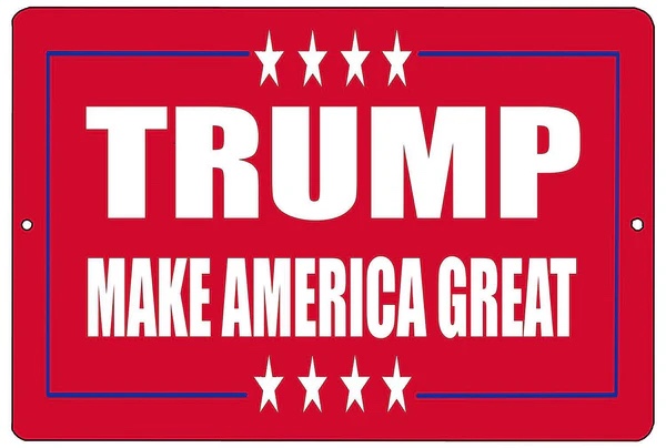 Red “Trump” Metal Tin Sign (8x12 Inches) — US President Wall Art Decor for Home Bar Cafe Garage, Weather Resistant Metal Plaque