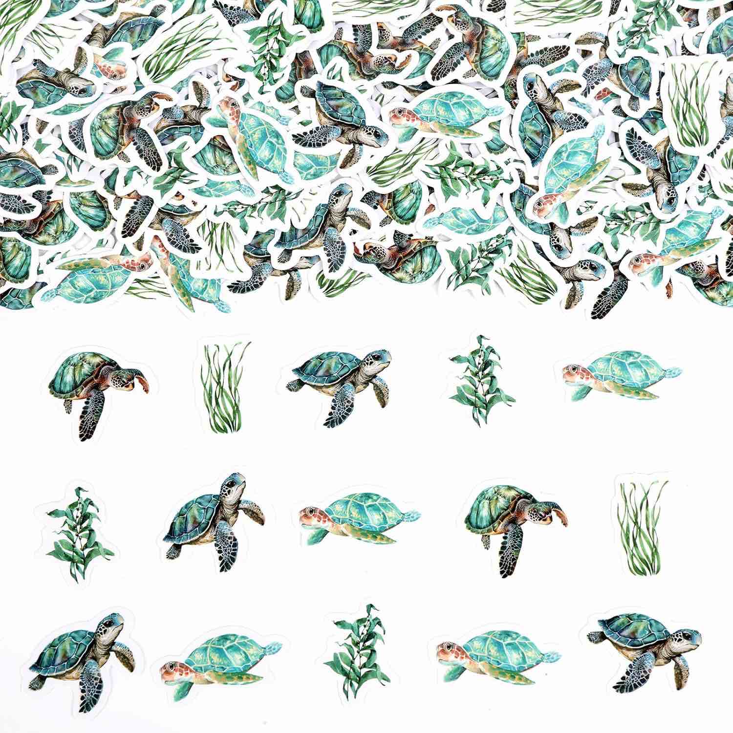 JOYMEMO 200 Green Sea Turtle Confetti for Birthday Baby Shower Party, Double Sided Turtle Themed Party Decorations