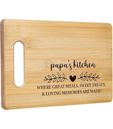 BitKAM Papa Cutting Boards for Kitchen, Grandpa Bamboo Cutting Board, Papa's Kitchen Decorative Cutting Board, Papa Gifts, Best Papa Gifts, Papa Gifts for Christmas, Gifts for Papa from Grandkids