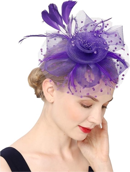 cizoe fascinator hats for women tea party headband kentucky derby wedding flower mesh veil fascinator one size a