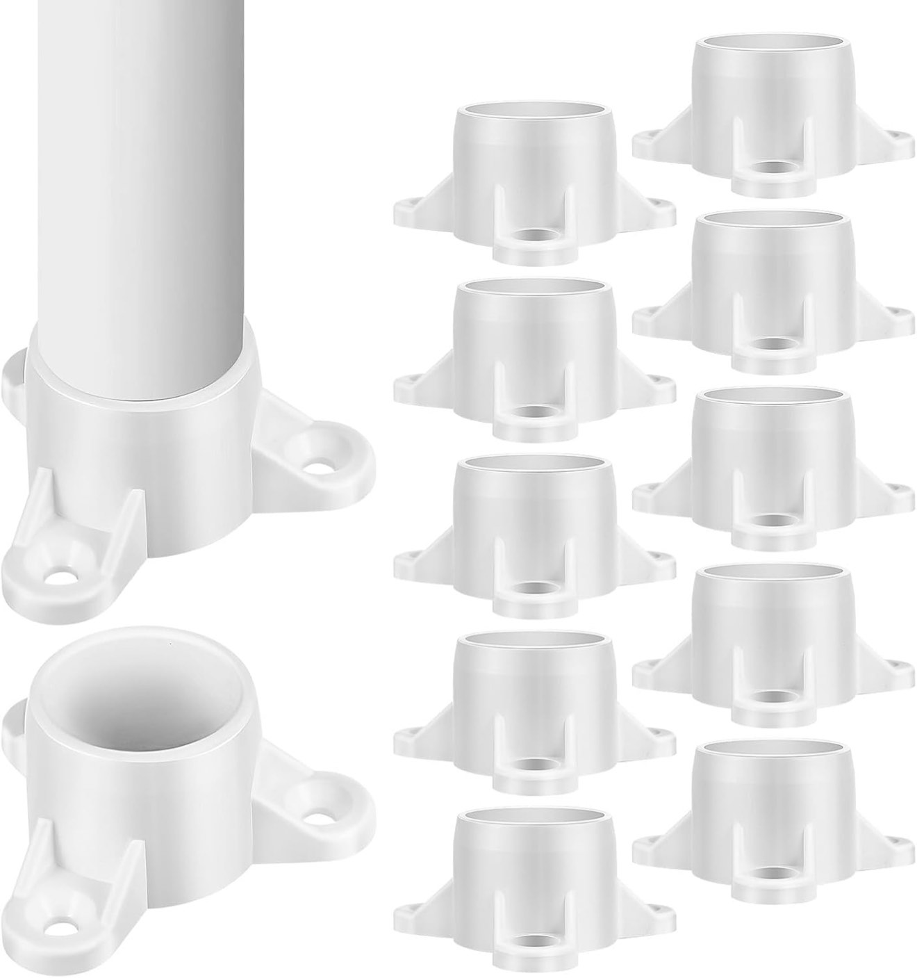 Gadpiparty Table Legs Cap - 12Pcs PVC Flange Furniture Leg Protectors Easy Installation for Floor Protection and Stability
