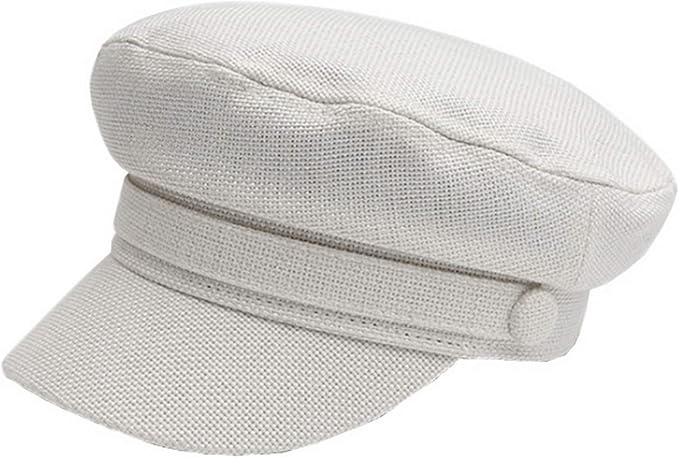 Women Yacht Captain Sailor Hat PU Newsboy Cabbie Baker Boy Peaked Beret Cap