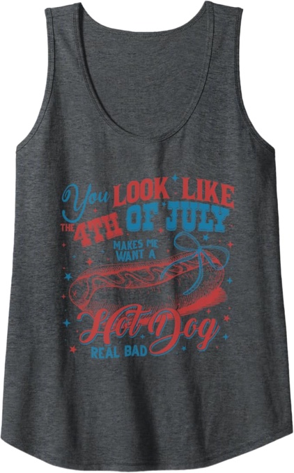 (X-Small) Women's You Look Like The 4th of July Sexy Crop Tank Funny Graphic Sleeveless Tee Summer Patriotic Shirt(XS,06-aBlack)