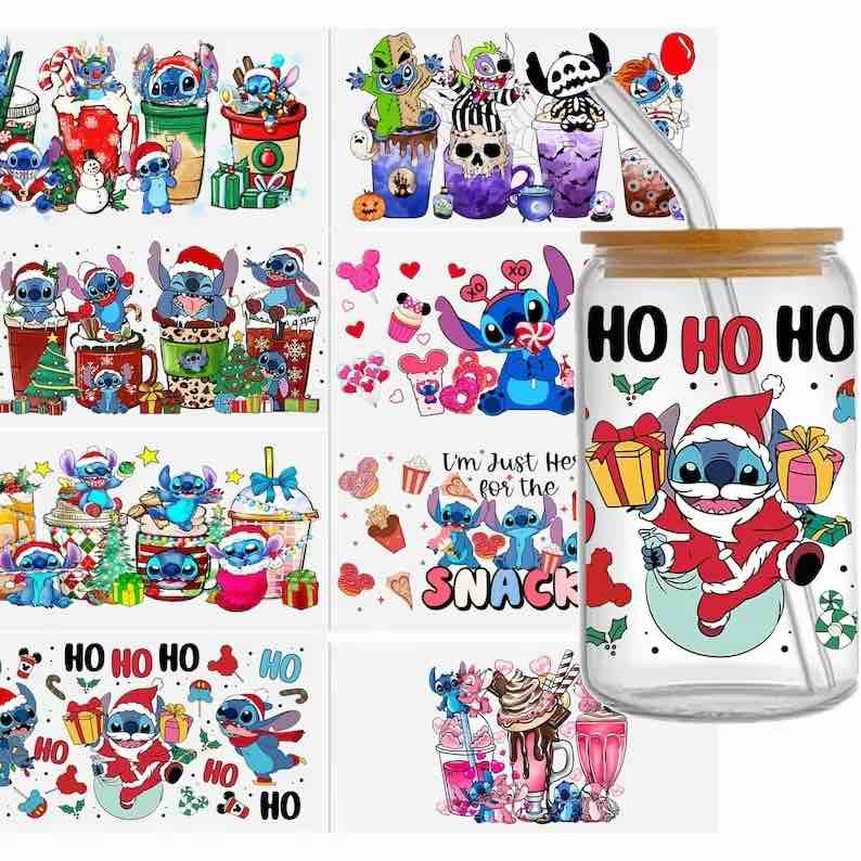 animal uv dtf cup wrap transfer stickers for glass, 10 sheet rub on transfers decal for 16oz glass cups furnit craft wood diy crafts