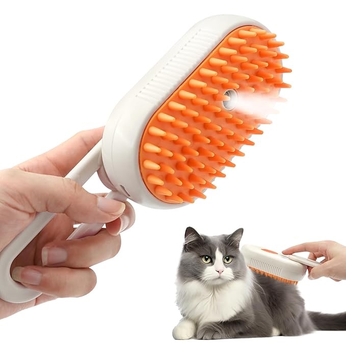  4-In-1 Self-Cleaning Pet Steam Brushs for Long and Short Hair Cats and Dogs Grooming Supplies