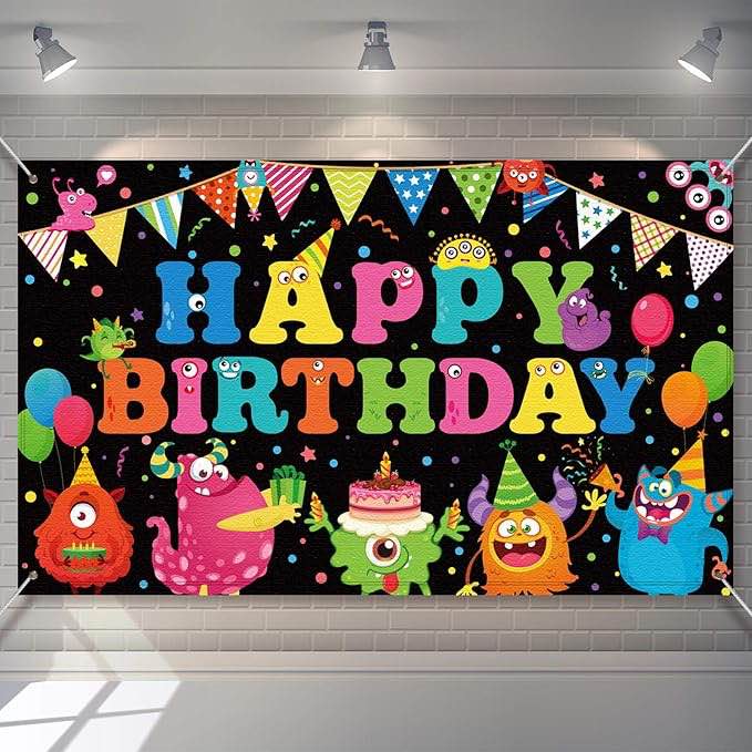 Monster Backdrops Monster Themed Birthday Party Supplies Decorations Monster Photography Background 