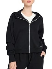 Womens Zip Up Coat Hooded Shirts Full Zip Jackets Sport Coat Spring Tops Fashion Outfits Black