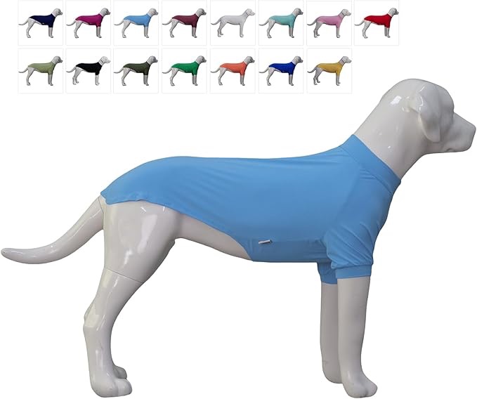 (X-Small) LoveLongLong Spring Summer Cooling Dog T-Shirt with UV Protection and Moisture-Wicking Fabric Blank Color Army Green XS XS (for mini dog) Sea Blue
