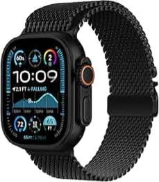 Milanese Metal Band Compatible with Apple Watch Ultra2 Ultra Band 49mm 46mm 45mm 44mm Men Women, Adj
