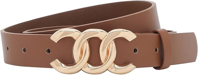 earnda women belts for jeans dresses fashion gold buckle ladies waist belt faux leather size up to 41 inch