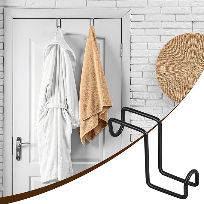 WHYHKJ Horse Bucket Wire Hooks 4 inch Fixed Hooks Rail Saddle Hooks Heavy Duty Metal Stall Hooks for Doors Fences for Garages Barns Porches Sundries Cloakrooms Black