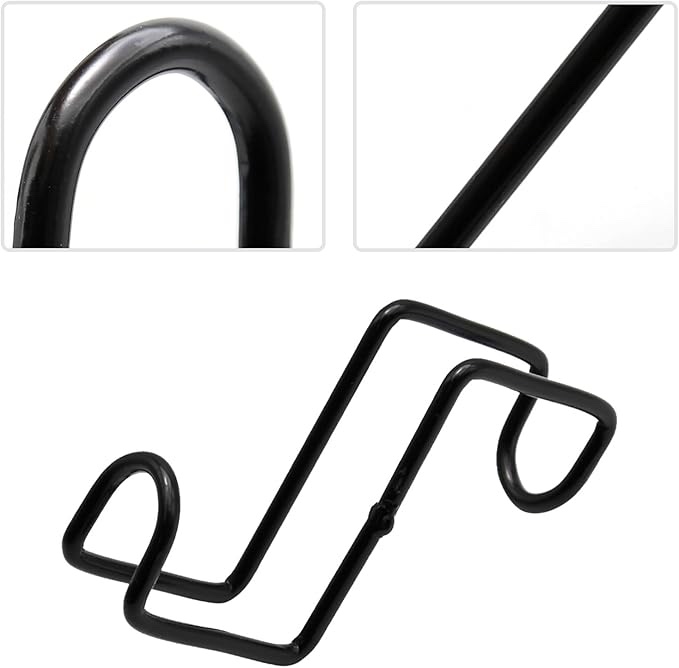 whyhkj horse bucket wire hooks 4 inch fixed hooks rail saddle hooks heavy duty metal stall hooks for doors fences for garages barns porches sundries cloakrooms black