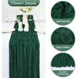 Putros Cheesecloth Table Runner Emerald Green 10FT 4Pcs Boho Gauze Fall Cheese Cloth Long Sheer Rustic Table Runner for Thanksgiving Home Party Christmas Wedding Bridal Shower Decor