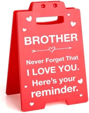 Lodeskee Novel Decorative Signs & Plaques for Friends Coworker Family (WS) (Brother), 6.30*3.94*0.47 inch, Red