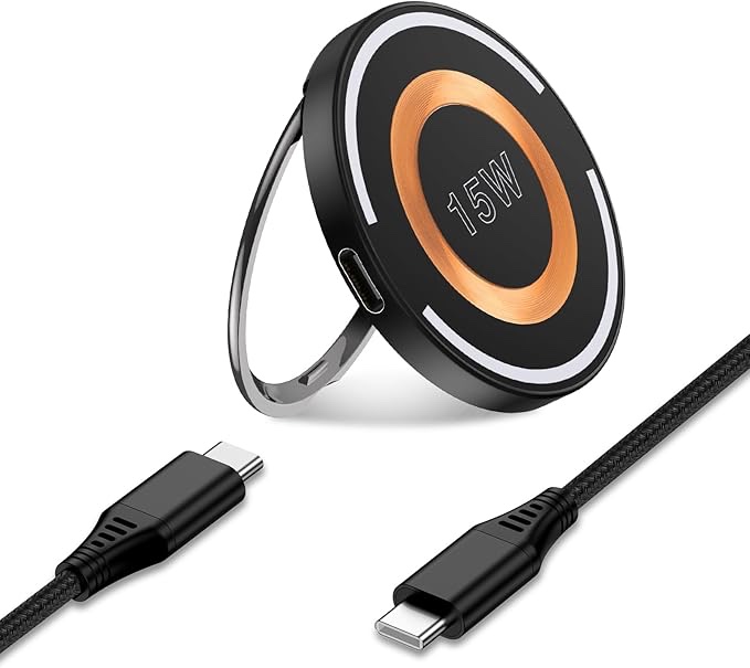 Magnetic Wireless Charger MagSafe Charger for iPhone 15 Pro Max/15 Pro/15 Plus/15/14/13/12 Series, Fast Wireless Phone Charger Magnet Charging Pad with USB C Charging Cable