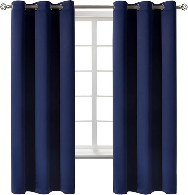 NICETOWN Thermal Insulated Grommet Blackout Curtains for Bedroom (2 Panels  W42 x L63 -Inch)
