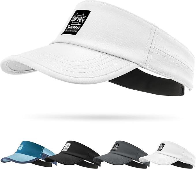 Sukeen Sports Sun Visor for Men Women, Lightweight Quick-Dry Outdoor Visor Hat, Packable Running Tennis Golf Visor