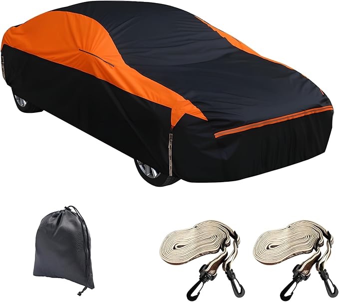6 layers suv car cover waterproof all weather outdoor full car cover with windproof straps elastic bands zipper fit for suv length 185 to 194inch