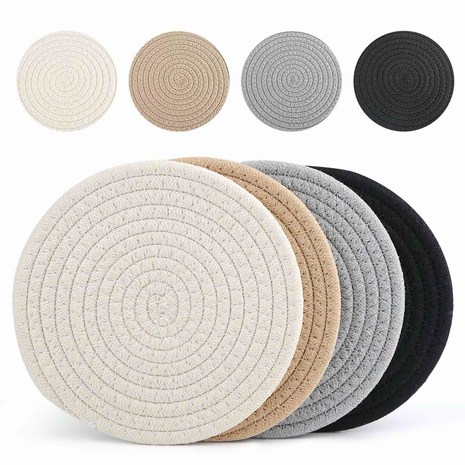 trivets for hot dishes, hot pots and pans, potholders kitchen essentials, kitchen decor for table & countertop,4 pcs