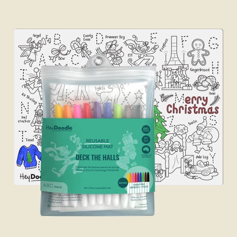 HeyDoodle Deck the Halls Classic Doodle Mat