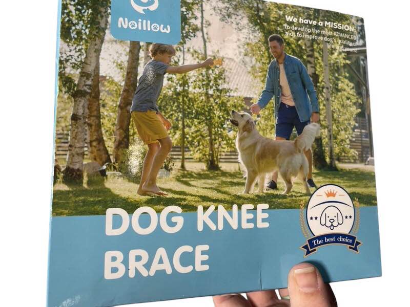 Noillow Dog Knee Brace, Dog Leg Brace for Sprain ACL, CCL, Arthritis - Keeps The Joint Warm and Stable, Leg Wounds Care and Prevent Licking, Dog Rear Leg Luxating Patella Brace-Left-L
