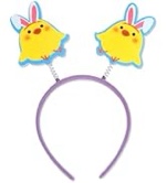 DIUEWOW Bunny Head Boppers Headband Happy Easter Party Favors Cute Rabbit Ears Chickens Design Easter Day Hair Accessories Headwear for Women and Girls, Style C