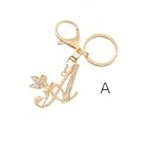 LAKFORET Alphabet Initial Letter Keychain Angel Key Ring for Purse Handbags Women Girl Letter Keychains (A), Small