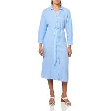 (Size XL) VELVET BY GRAHAM & SPENCER Women's Vonnie Woven Linen Dress, Chill