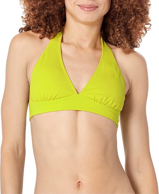 Amazon Essentials Women's Light-Support Tie Halter Bikini Swimsuit Top - XS