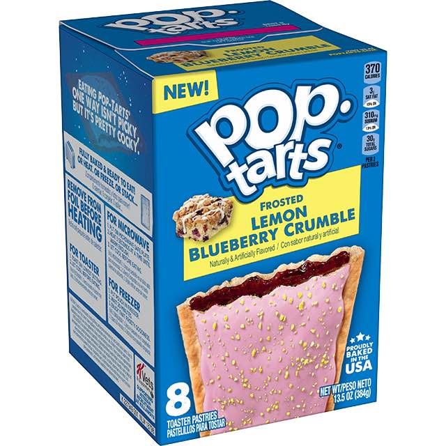 pop-tarts toaster pastries, breakfast foods, kids snacks, frosted lemon blueberry crumble