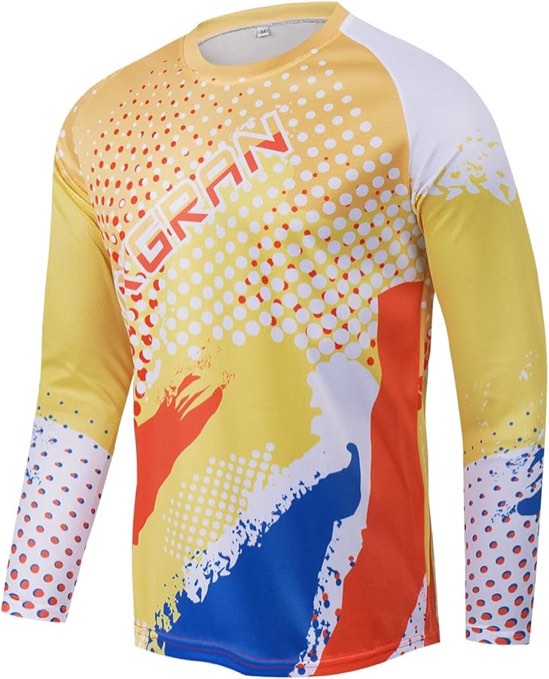 Men's Cycling Jersey Long Sleeves Mountain Bike Jersey Downhill Off-Road,MTB Jersey Racing Ride Mountain Bike Motocross Shirt - XXXL
