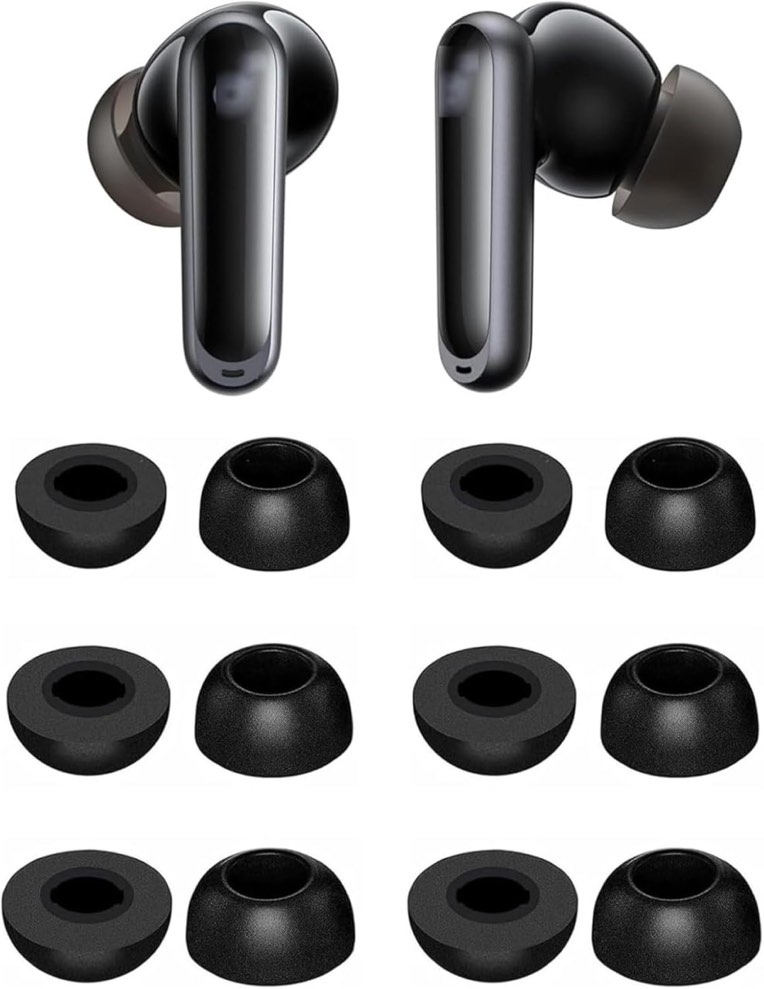 ALXCD Foam Eartips Compatible with Soundcore Liberty 4NC Earbuds, S/M/L 3 Sizes 6 Pairs Soft Memory Foam Ear Tips Replacement Earbuds Tips, Compatible with Liberty 4NC 6 Pairs Black