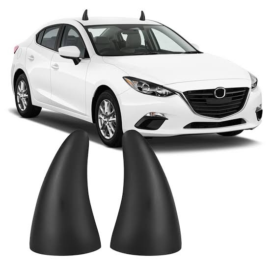 Gseigvee 2 PCS 3D Devil Horns Roof Sticker, Bumper Anti-Collision Decal,Car Exterior Cute Decoration, Universal for Most Cars (Black)
